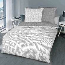 Laden Sie das Bild in den Galerie-Viewer, Mako Satin Wendebettwäsche PASSWORD 629 graphit