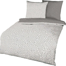 Laden Sie das Bild in den Galerie-Viewer, Mako Satin Wendebettwäsche PASSWORD 629 graphit