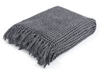 Laden Sie das Bild in den Galerie-Viewer, Plaid / Decke WAFFLE in Anthrazit