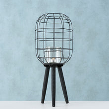 Laden Sie das Bild in den Galerie-Viewer, Windlicht FASO modern Boho schwarz