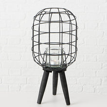Laden Sie das Bild in den Galerie-Viewer, Windlicht FASO modern Boho schwarz