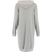Laden Sie das Bild in den Galerie-Viewer, Cawö Home Hoodies Damen grau-melange/gelb