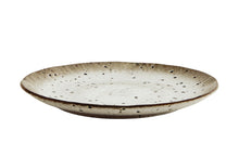 Laden Sie das Bild in den Galerie-Viewer, Stoneware Teller flach weiß - braun - beige mit Farbverlauf und Muster