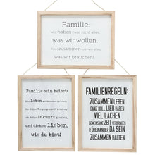 Laden Sie das Bild in den Galerie-Viewer, Schild FAMILIE
