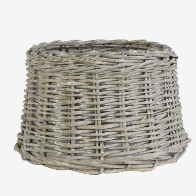 Lampenschirm ROTAN geflochten Natur grau