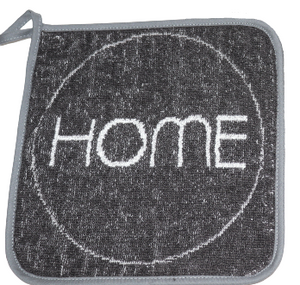 Topflappen HOME grau 22x22