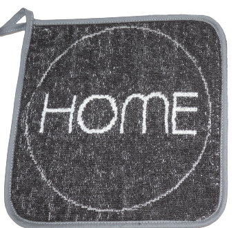 Topflappen HOME grau 22x22