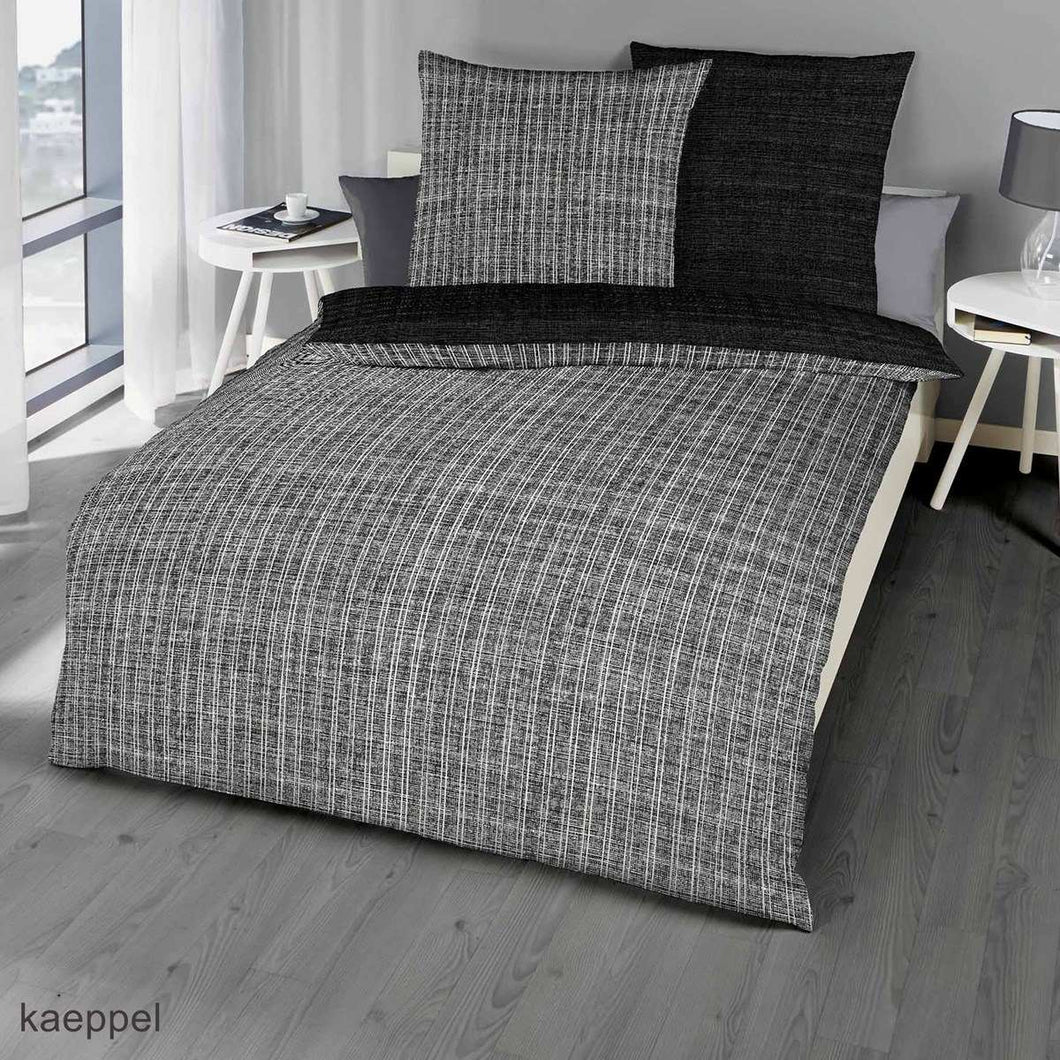 Mako Satin Bettwäsche Essential 326 Schwarz-Weiß