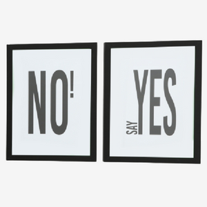 Bilderrahmen OLE Poster und Spruch "SAY YES" und "NO!"