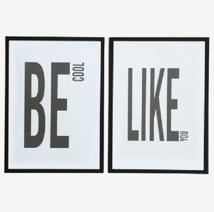 Bilderrahmen OLE Poster und Spruch "BE COOL" und "LIKE YOU"