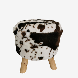 Hocker mit Kunstfell in Kuhfelloptik