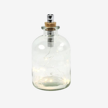 Laden Sie das Bild in den Galerie-Viewer, LED Lampe OLEG runde Glasflasche mit Korken und Lichterkette
