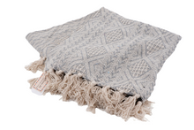 Laden Sie das Bild in den Galerie-Viewer, Plaid aus 100% recycelter Baumwolle / grün-beige

