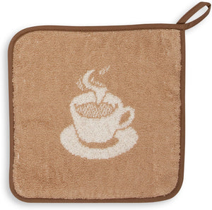 Topflappen ESPRESSO beige-braun 22x22