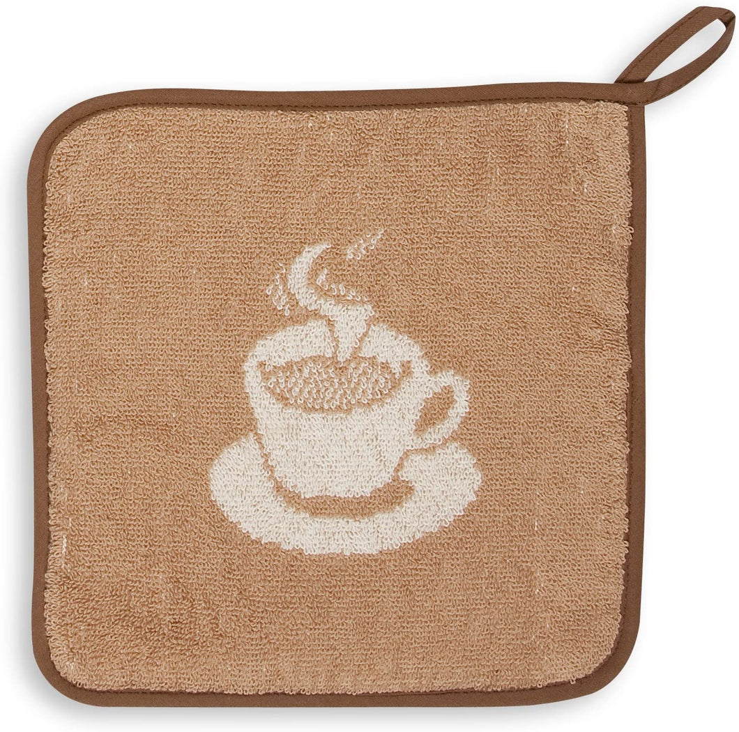 Topflappen ESPRESSO beige-braun 22x22