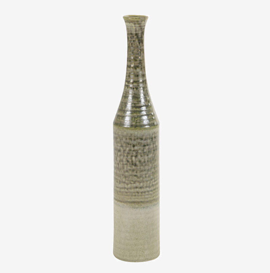 Große Vase MILAS schmal zulaufend Olivgrün Deko Ø10x51,5 cm