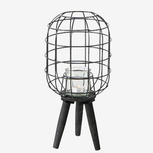 Laden Sie das Bild in den Galerie-Viewer, Windlicht FASO modern Boho schwarz
