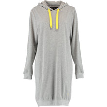 Laden Sie das Bild in den Galerie-Viewer, Cawö Home Hoodies Damen grau-melange/gelb
