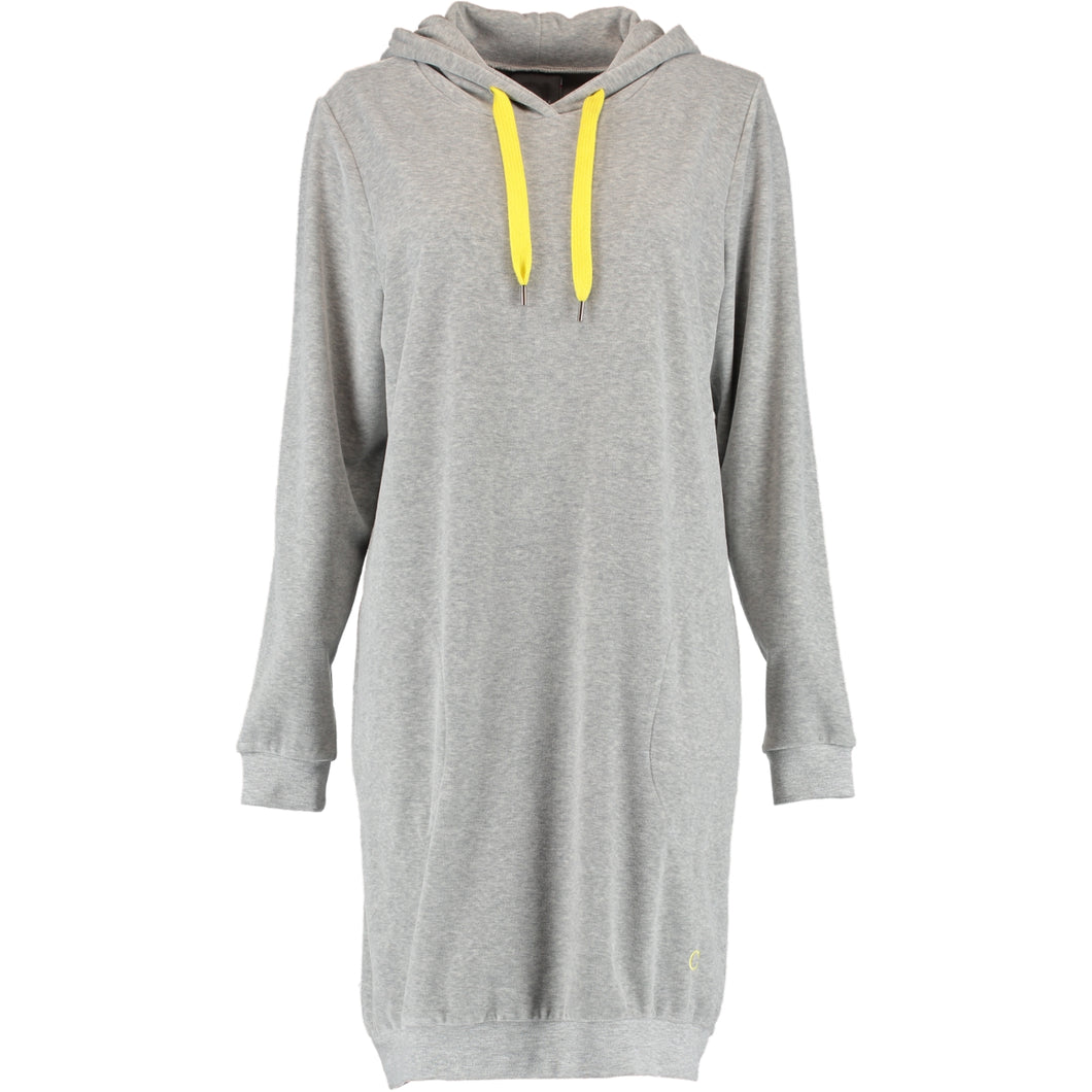 Cawö Home Hoodies Damen grau-melange/gelb