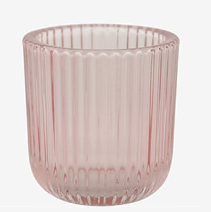 Teelicht EMILY aus Glas Farbe rosé