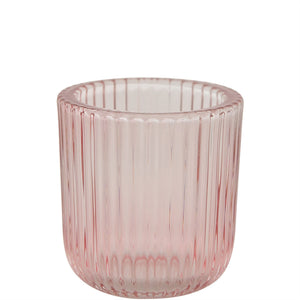 Teelicht EMILY aus Glas Farbe rosé