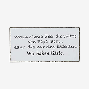 Schild EMMA  weiß-schwarz aus Metall